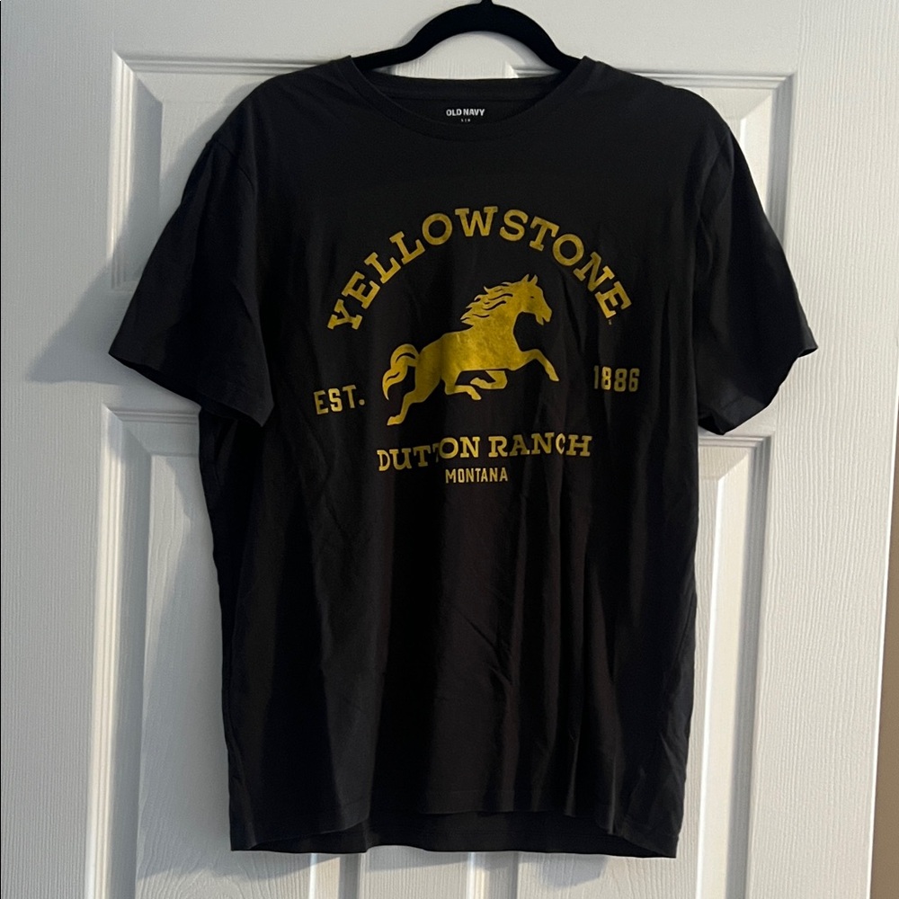 Old Navy Black Tee with Yellow Graphic